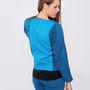 Turquoise Pure Silk Hand Stitched Ladies Jacket, thumbnail 5 of 6