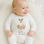 Personalised First Christmas Bodysuit / Babygrow Christmas Pudding, thumbnail 1 of 7