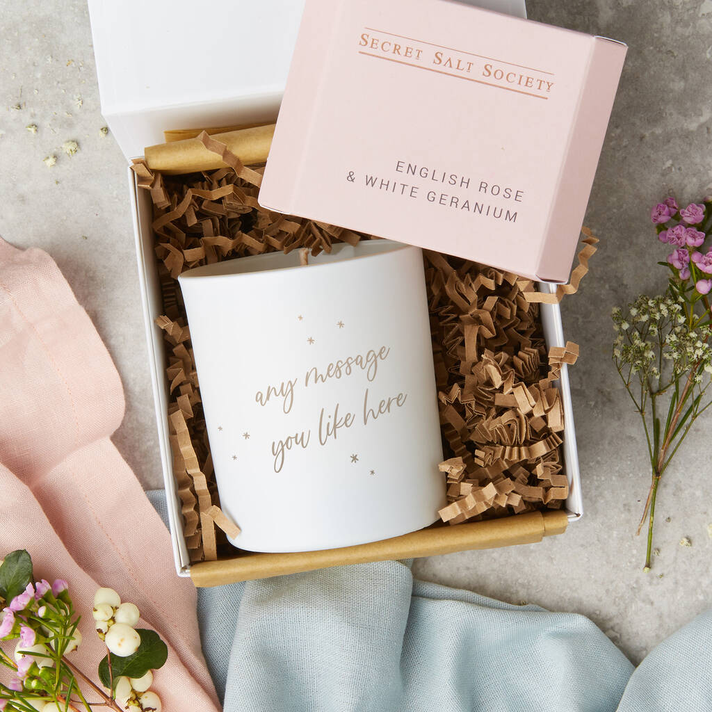 Personalised Message Candle Gift By Kindred Fires