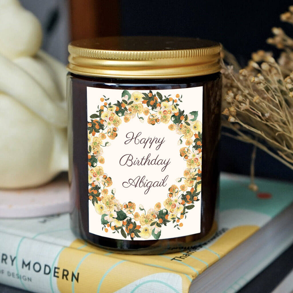 Happy Birthday Candle Personalised By Otter Candle Co