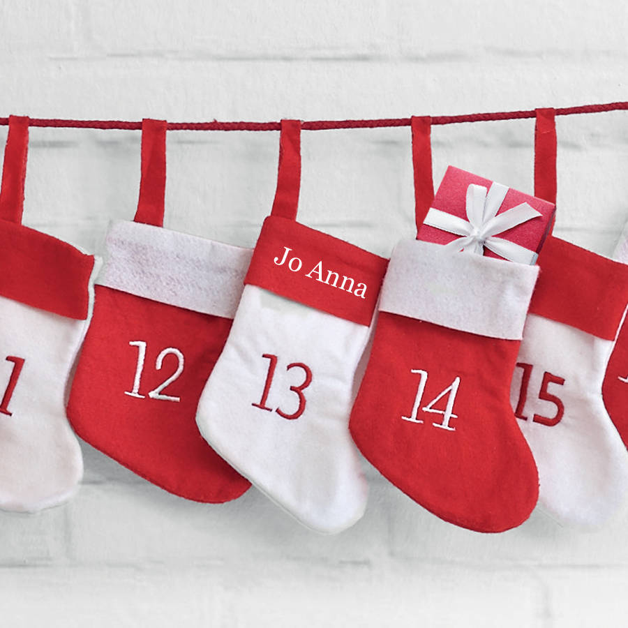 Personalised Christmas Stocking Advent Calendar By