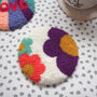Punchneedle Daisy Mug Rug Coaster, thumbnail 3 of 3