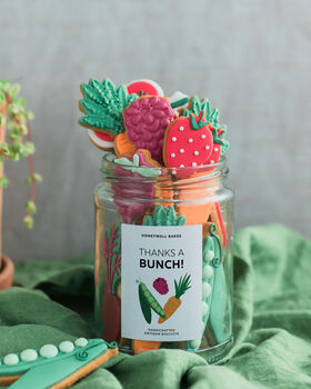 Personalised Jar Of Gardeners Fruit And Vegetable Biscuits, 3 of 8