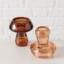 Mushroom Duel Glass Candle Holder : Set Of Two, thumbnail 2 of 6