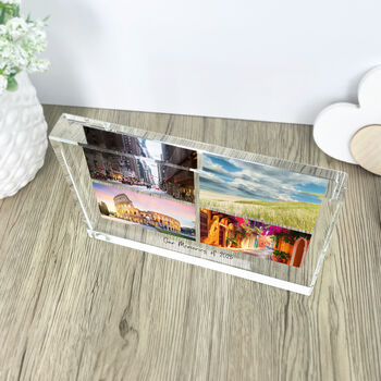 Personalised Freestanding Four Photo Giant Crystal Block 19.5cm, 4 of 5