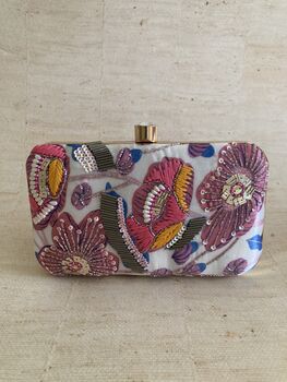 Digitally Printed Pink Floral Clutch Bag, 10 of 10