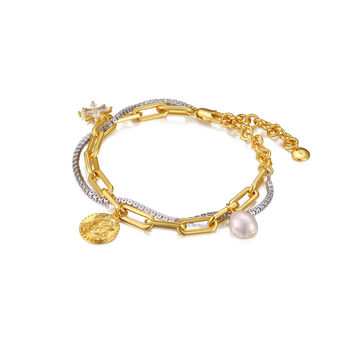 Gold Plated Pearl Starlight Multi Chain Bracelets, 4 of 5