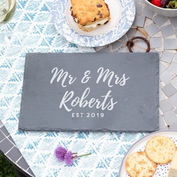 Personalised Mr And Mrs Chopping Board Wedding Gift, 7 of 8