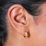 Small Crystal Hammered Half Hoop Earrings, thumbnail 2 of 7