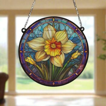 Daffodil Stained Glass Effect Suncatcher, 2 of 6