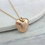 Hammered Heart Necklace In Antique Gold, thumbnail 2 of 4