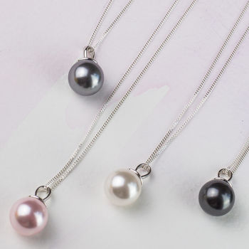 Pearl Pendant Necklace In Silver, 6 of 8