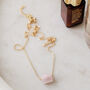 Gold Tone Rose Quartz Crystal Tube Necklace, thumbnail 1 of 5