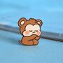 Grumpy Monkey Enamel Pin | Cute Pin Badges, thumbnail 1 of 6