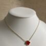 Gold Plated Red Single Clover Necklace, thumbnail 1 of 7
