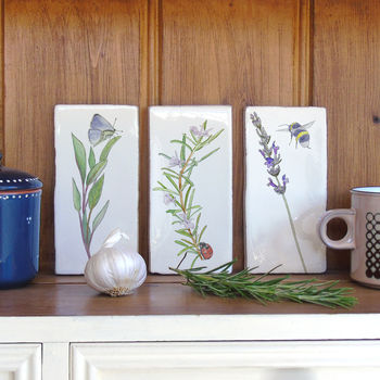 Rosemary And Ladybird Ceramic Wall Art Tile, 5 of 7