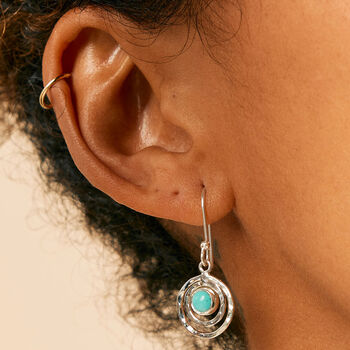 Infinity Universe Turquoise Silver Earrings, 3 of 11