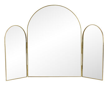 Free Standing Table Top Mirror With A Gold Edge, 2 of 2