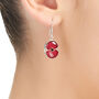 Poppy Oval Drop Earrings | Sterling Silver With Real Flowers, thumbnail 1 of 8