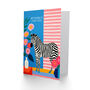 Colourful Stripes Flowers Zebra Sister Birthday Card, thumbnail 2 of 4