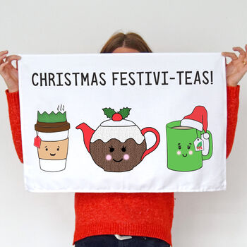 'Festiviteas' Christmas Tea Towel, 4 of 4
