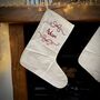 Personalised Christmas Eve Bow Sack Or Stocking, thumbnail 7 of 9