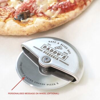 Personalised Stainless Steel Pizza Cutter, 2 of 5