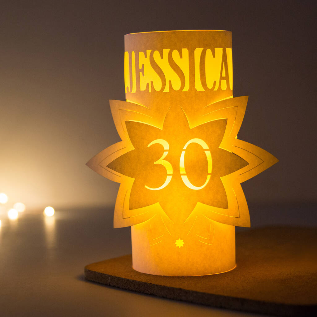 30th Birthday Personalised Star Lantern Centrepiece, 1 of 10