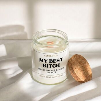 Friendship Gift For Her Funny Scented Candle My Best Bitch, 3 of 5