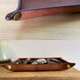 Personalised Rectangle Spanish Brown Leather Desk Tray, thumbnail 11 of 12