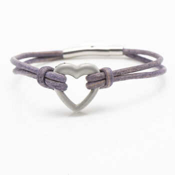 Woman's Personalised Purple Leather Remembrance Urn Bracelet For Ashes, 2 of 11