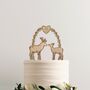 Personalised Stag And Doe Wooden Wedding Cake Topper, thumbnail 1 of 7
