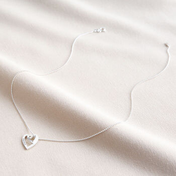 Personalised Sterling Double Heart Outline Necklace, 7 of 8