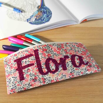 Liberty Glitter Name Pencil Case Gift For Girl, 10 of 12