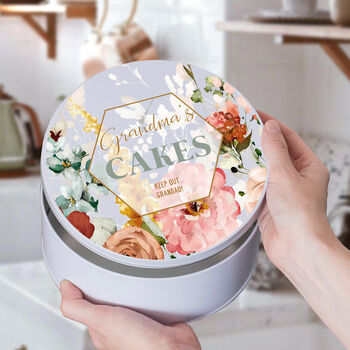 Personalised Floral Cake Tin For Grandma, 2 of 9