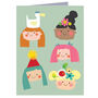 Mini Faces Greetings Card, thumbnail 2 of 5