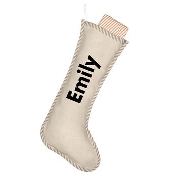 Personalised Nordic Grey Piped Christmas Stocking, 2 of 8