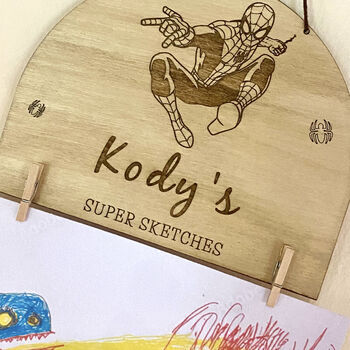 Personalised Artwork Hanger Kids Drawing Holder, 3 of 8