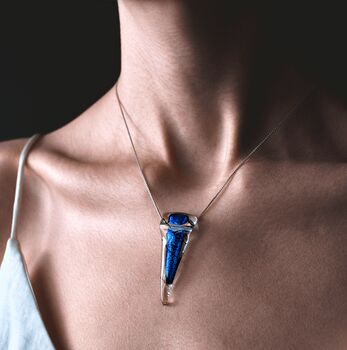 Sapphire Blue Pendant On A Sterling Silver Necklace, 2 of 11