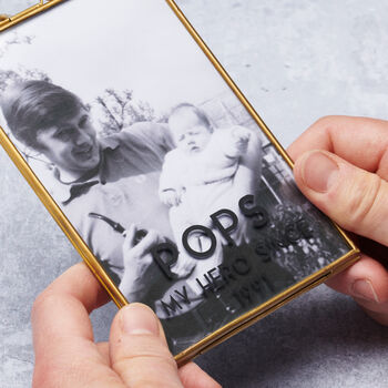 Personalised Father's Day Brass Photo Frame, 3 of 3