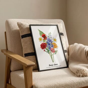 Personalised Birth Flower Grandma's Bunch Print, 8 of 11