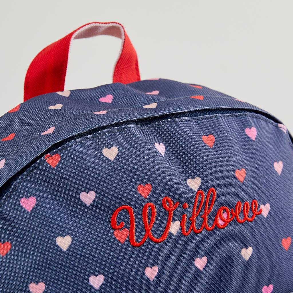 Personalised Heart Print Infant Backpack By My 1st Years