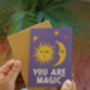 You Are Magic Retro Celestial Card, thumbnail 3 of 4
