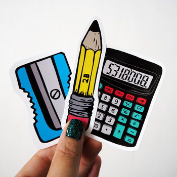 Funny Stationery Pencil Vinyl Stickers, 4 of 4