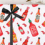 Valentine Wrapping Paper With Hot Sauce Design, Three Sheet Pack, thumbnail 1 of 3