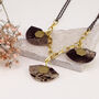 Emperador Marble, Brass And Rose Gold Acrylic Necklace, thumbnail 2 of 3