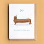 'So Long To Your' Special Age Sausage Dog Birthday Card, thumbnail 1 of 2