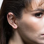 White Topaz Rose/Gold Plated Silver Triangle Ear Cuffs, thumbnail 4 of 9