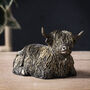 Bronze Highland Cow Ornament, thumbnail 3 of 8