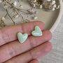 Mint Green Love Heart Clay Studs, thumbnail 7 of 7